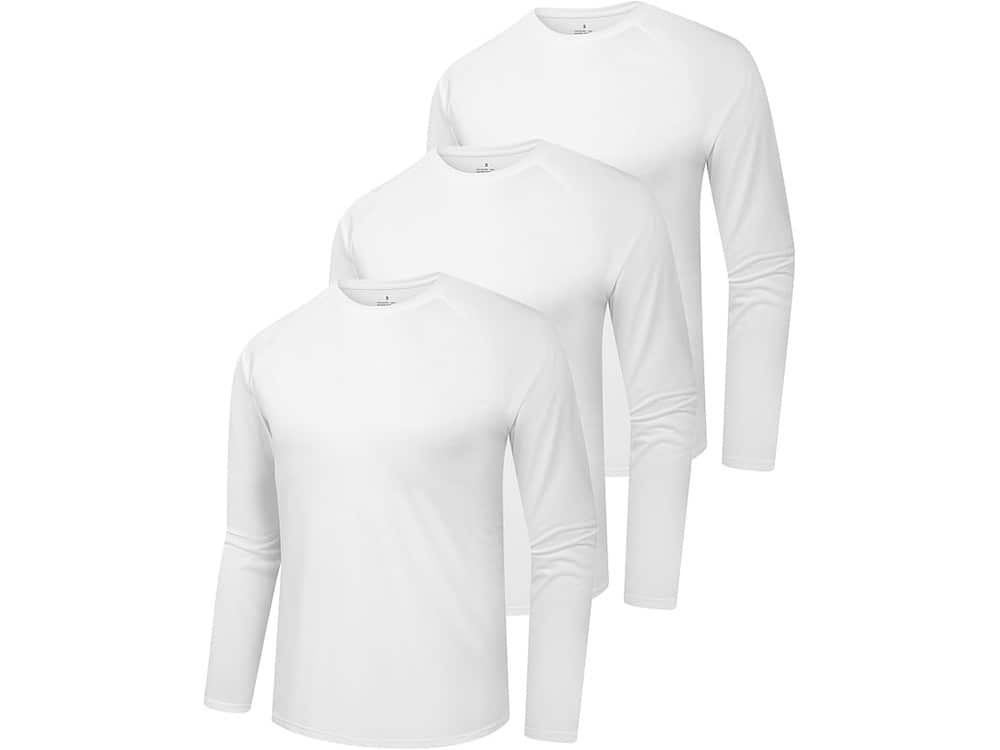 Clothin three-pack long sleeve workout shirts
